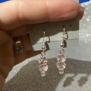 NWT Pink crystal shimmering drop earrings….